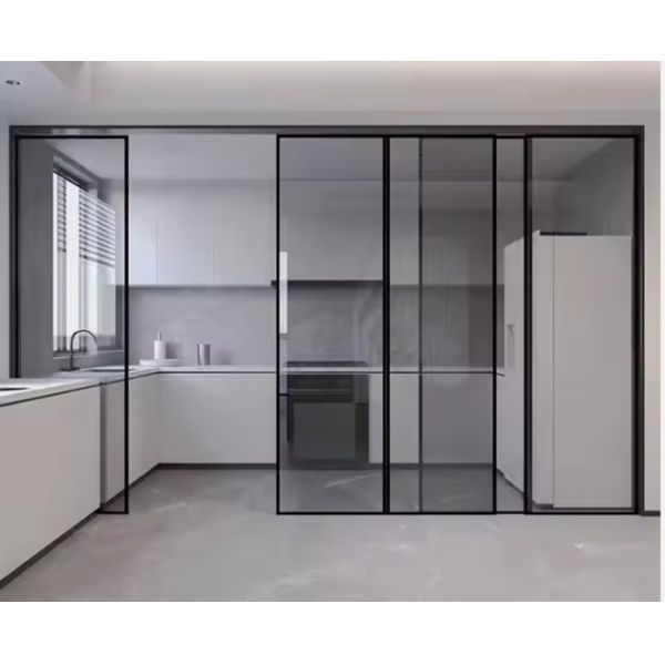 Customize Glass Kitchen Sliding Door Aluminum Alloy With Modern Style