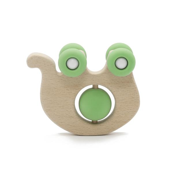 PVC Phthalate Lead Free Elephant Rattle Food Grade Silicone Car Toy