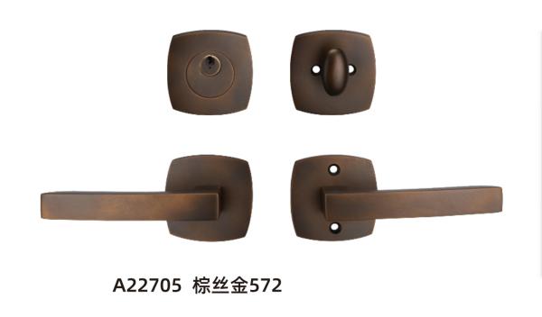 Amertop Brass Door Handle Lever with Modern Contemporary  Art  Design for Home Bedroom or Bathroom Privacy