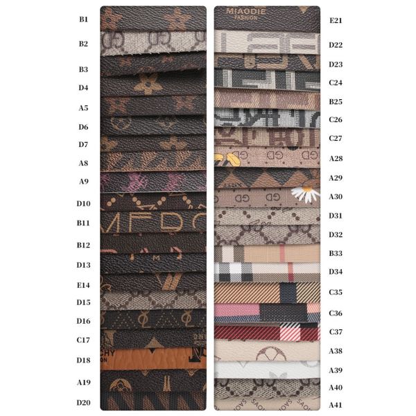 Vintage Letter Printed PVC Leather For Bags Soft Brush Bottom Eco Friendly