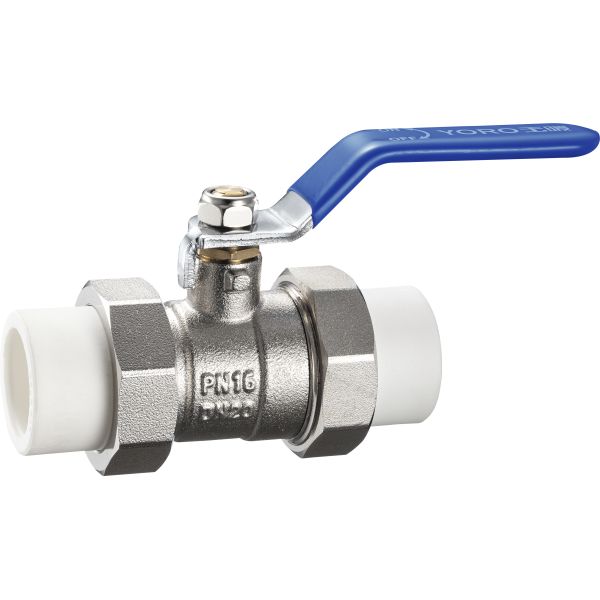 3316 3317 3318 Brass Ball Valve DN15 DN20 DN25 DN32 DN40 DN50 for Connections PP-R x PP-R, Female x PP-R, Male x PP-R