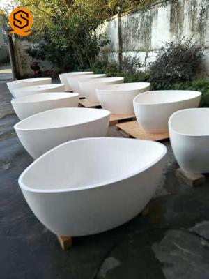 Corian Artificial Stone Oval Triangle Shaped Bathtub Easy Repairable