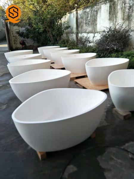 Corian Artificial Stone Oval Triangle Shaped Bathtub Easy Repairable