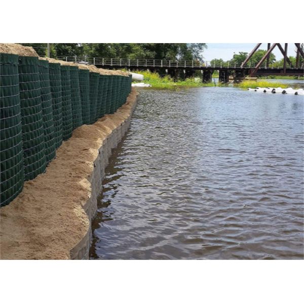 Bastión galvanizado barreras militares Hesco de la pared 5.0m m de la arena del agujero cuadrado