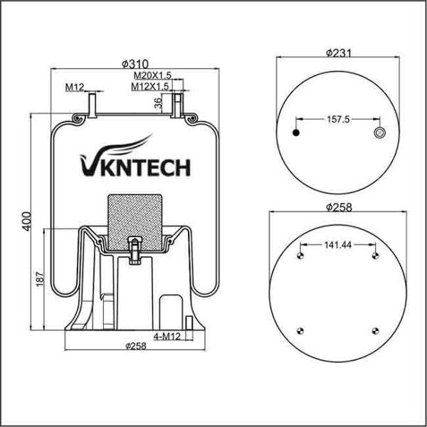 Варочный мешок 4159NP07 Contitech 1R12-702 Goodyear Firestone W01-M58-8859 OEM FRUEHAUF UJA 0894 мембраны весны воздуха