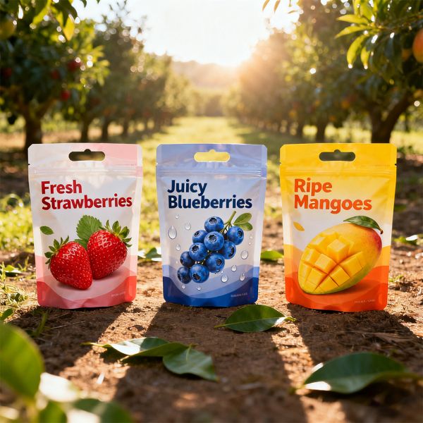 Gravure Printing Customized Logo Food Grade PE Packaging Mylar Bags Fresh Fruit Preservation Plastic Bags Breathable Holes