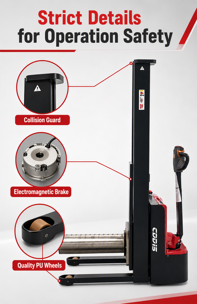 Electric Roll Material Lifting & Handling Truck for Battery Electrode Roll Transportation