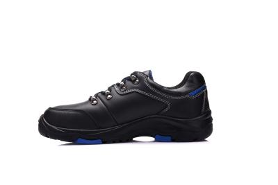Smooth Leather Upper Composite Safety Shoes Black Mens Low Cut Work Shoes