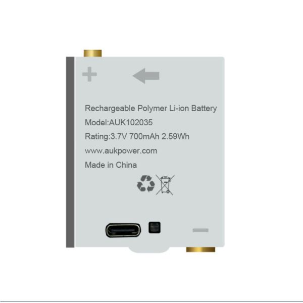 700mAh 3,7V Type-C Lipo батарея для интеллектуальной блокировки GPS системы позиционирования транспортного средства