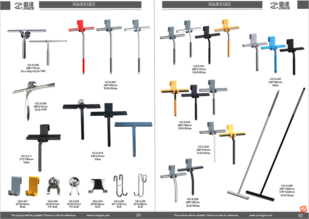 Extension Long Handle Stainless Steel Glass Squeegee with Ajustable Knob