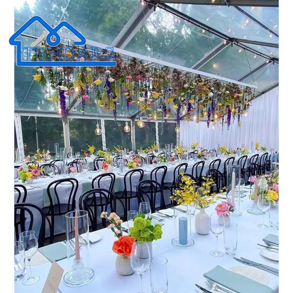 Large Clear PVC Roof Event Wedding Tents Rustproof  Fire Retardant Elegant Tent Wedding Receptions