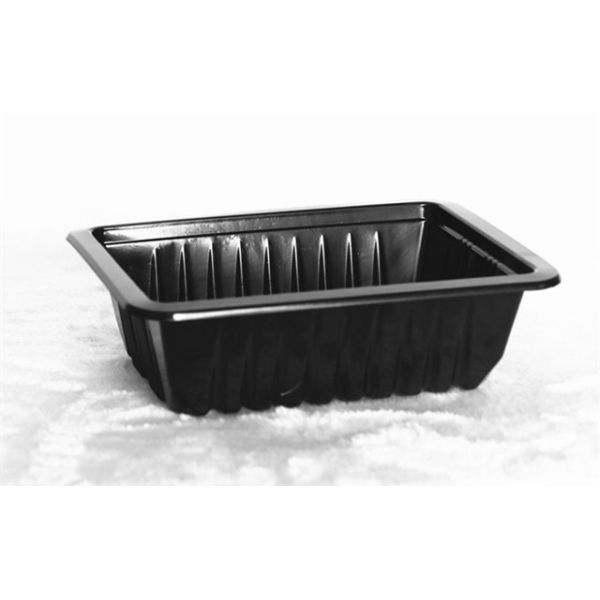 185 X 135 X 55MM Disposable Plastic Food Trays Black Disposable Plastic Containers