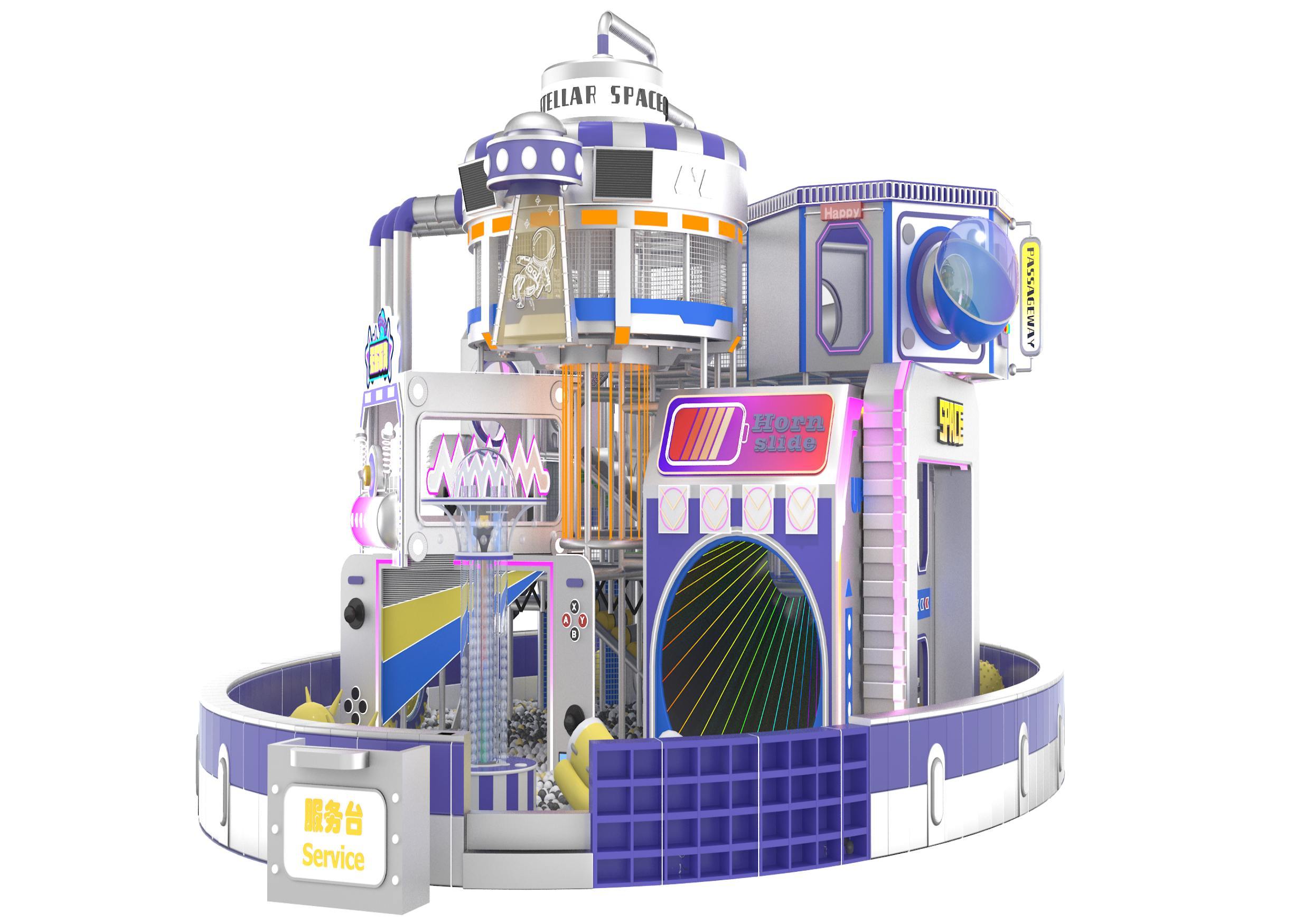 NASA Space Station Sci Fi Commercial Indoor Playground Kids Atria Mall Play Area