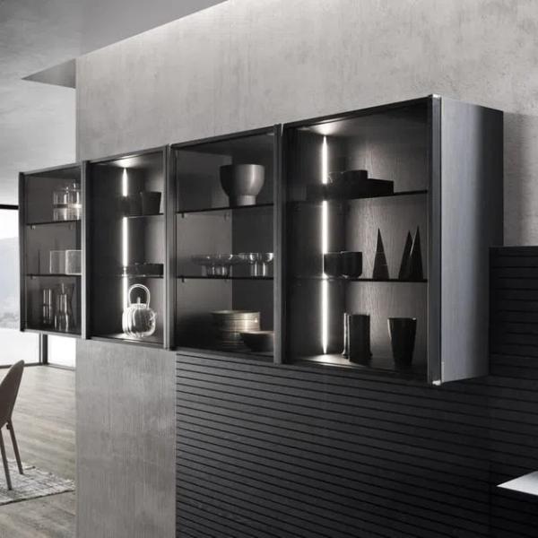 Mobiliário de cozinha de madeira maciça de design moderno