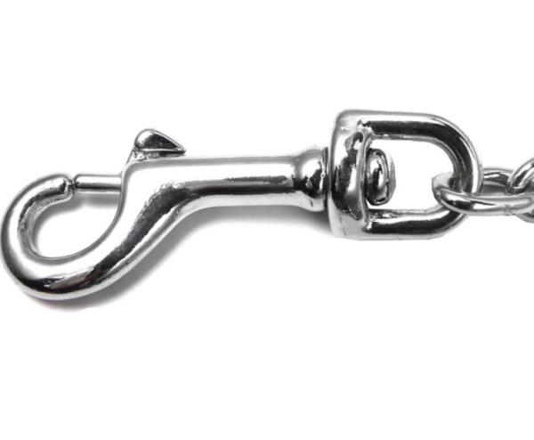 2 Way leash chain Dog Lead Metal Pets Choke Chain Heavy Duty Style Chrome Plated chain