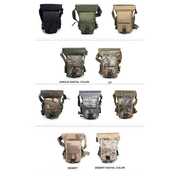 Motorcycle Men Women Thigh Bag with Waterproof Waist Bag and Attached Side Pouch