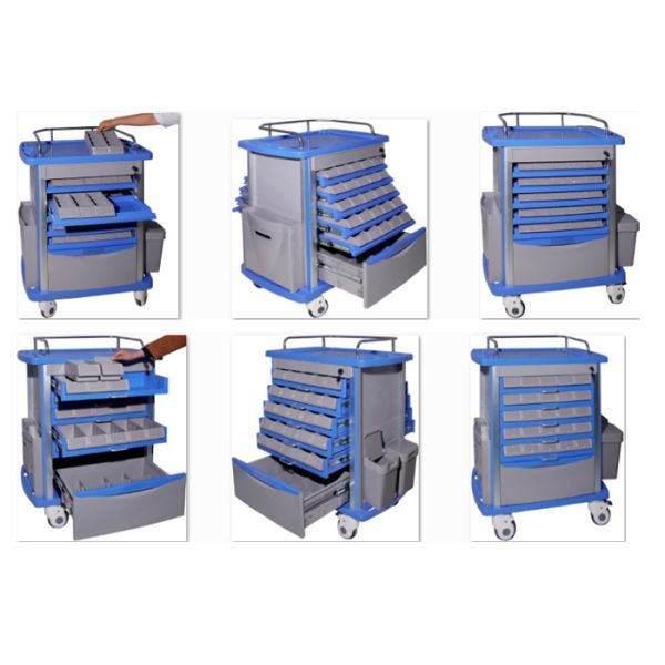 Movable Drug And Distribution Medical Trolley Cart , Medical Carts On Wheels