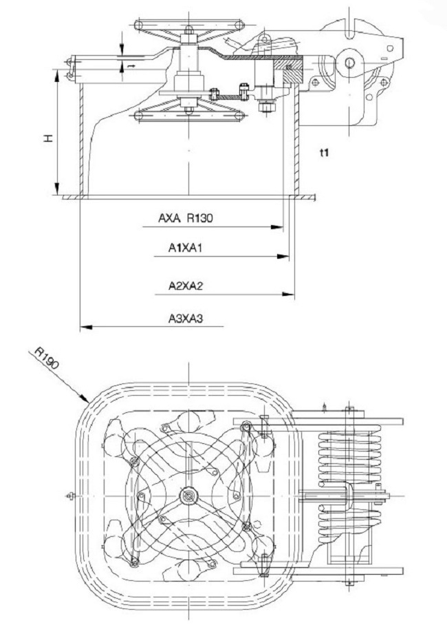 Тип быстрый действующий Watertight небольшой оборудовать квадрата CB/T 3842 b морского пехотинца люкового закрытия