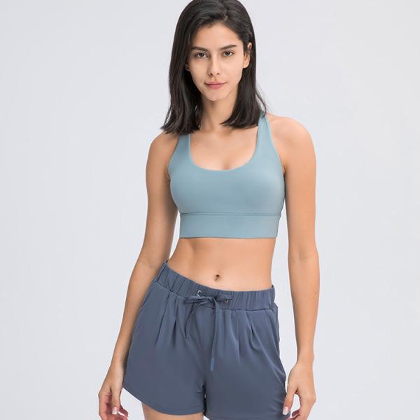 Fashion Cross Tapes Back High Impact Push Up Unique Sports Bra Gym Wear Women