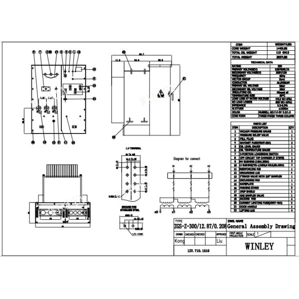 300Kva Three Phase Pad Mounted Transformer Oil Immersed Distribution 12870V To 208V ANSI IEEE Standards
