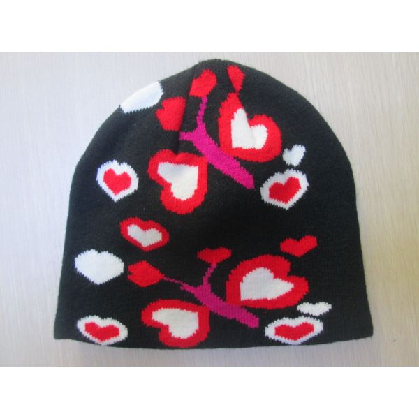 Acrylic Hat for Children--Classic Style with Flowers--Outside and Winter--Jacquard Hat