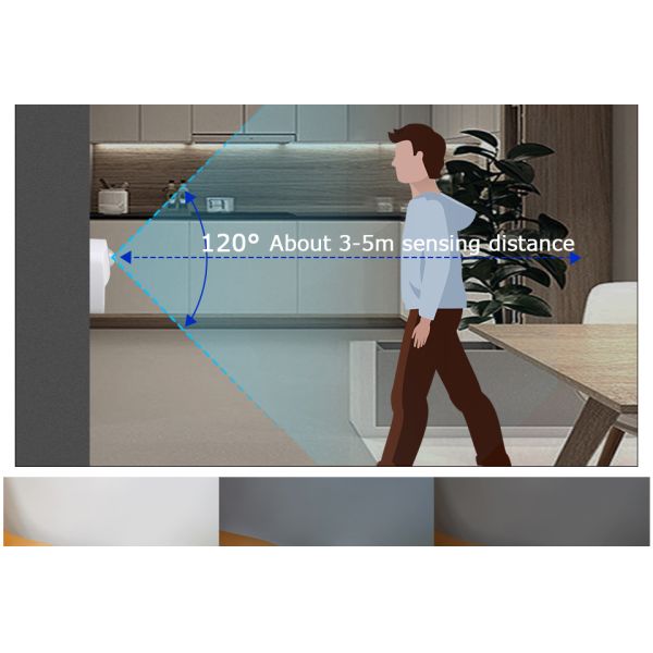 0.8W 30LM Plug In Night Lamp PIR Sensor 100 Degree For Closet Aisle Hallway