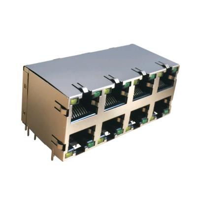 Conector RJ45 fêmea magnético integrado com porto do dedo 2x4 do IEM do diodo emissor de luz