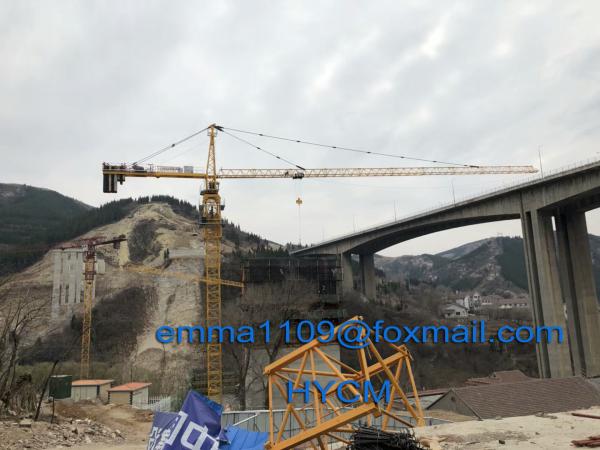 QTZ6513 Top Slewing Tower Crane Free Height 45meters 2.5m Mast Section