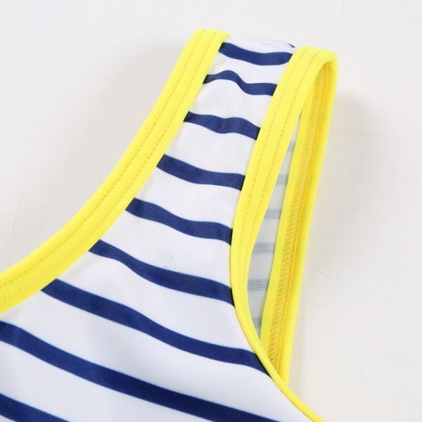 Kid's icecream spripe print sport style swimwear one piece swimsuit