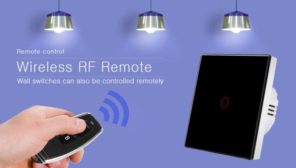 2Gang Smart Home Devices Wireless Remote Switch With Input Voltage 100-240Vac 50-60Hz And Tempered Glass Panel