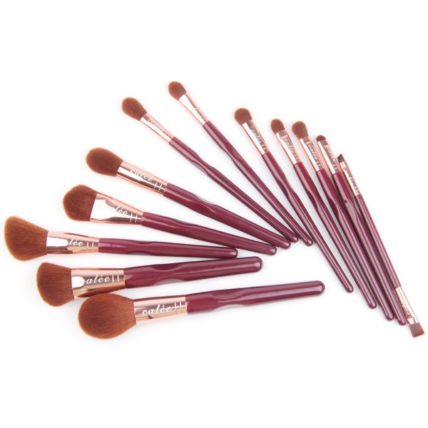 Ergonomic Design SGS Travel Cosmetic Brushes With Aluminium Ferrule