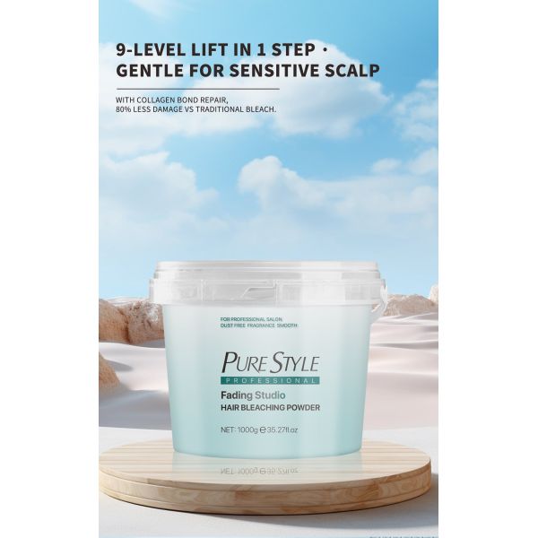 Poudre Décolorante Cheveux Blond Clair PureStyle Organic Blue 9 Tons 1000g