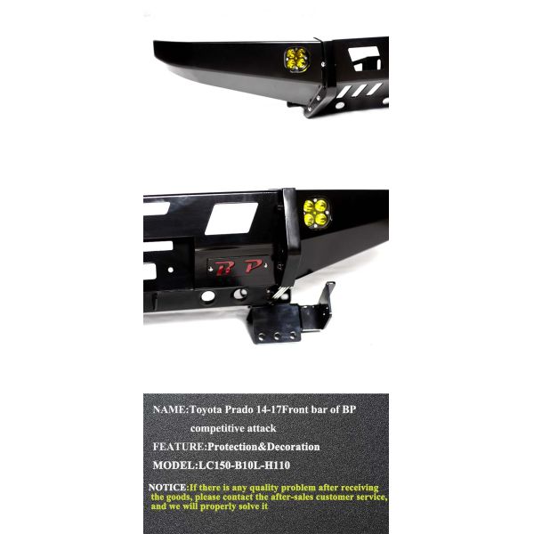 LC150-B10L-H110 Car Exterior Parts Steel Jeep Jl Steel Bumper Bull Bar