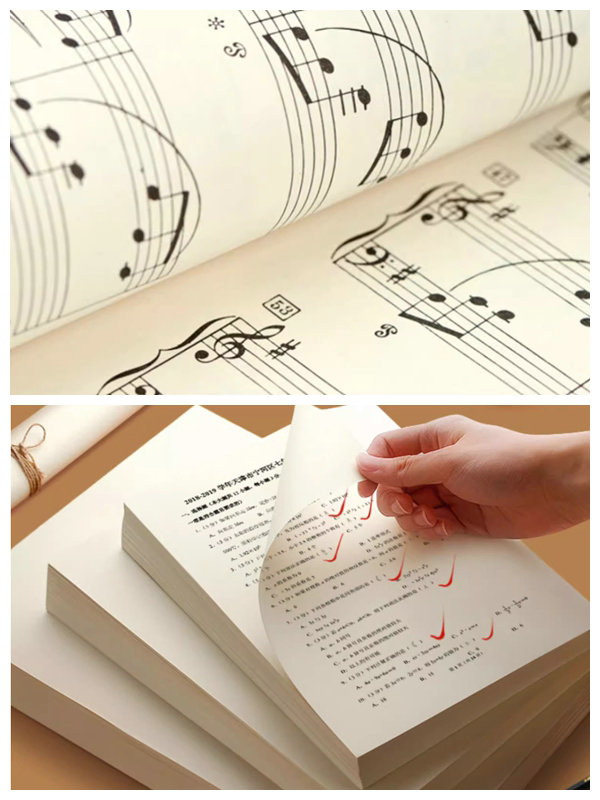 70gram 75gram Uncoated Cream Cardstock Paper For Printing Notebook  21.5 x 27.9cm  70 грамм 75 грамм Непокрытая кремовая карточная бумага для печати Ноутбук 21,5 x 27,9 см