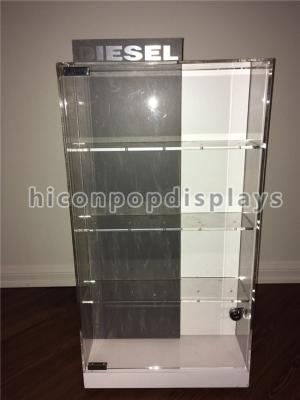 Counter Top Acrylic Display Case Metal Base Watch Display Units Double Sided