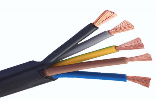transparent white black 5 Core Cables RVV300/500- 5x0.75mm² LED accessories PVC 200Meter /roll sheathed wire