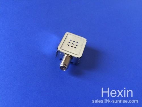 75 ohm F type connector with shielding cans