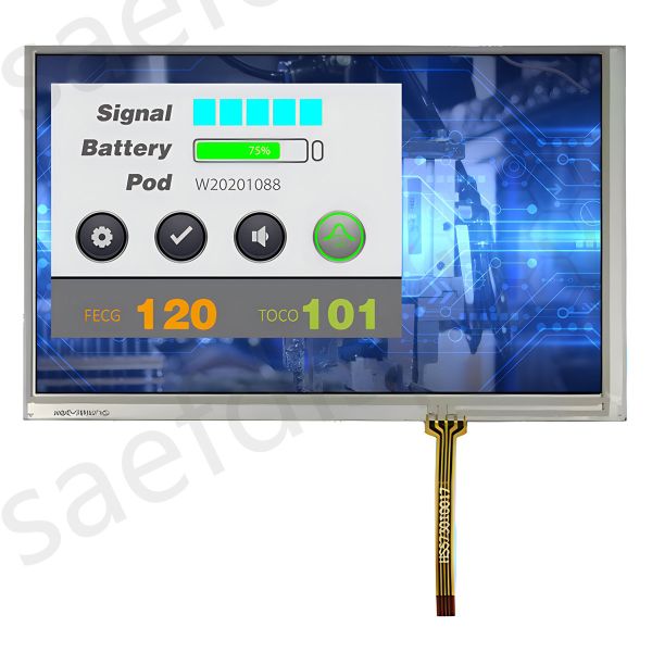 7 Inch TFT LCD Display Innolux AT070TN83 800x480 Dots 40 Pins RGB Interface With RTP
