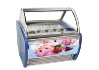 Exhibición de helados congelador Puerta de vidrio curvada con alambre de calefacción de luz led