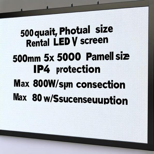 500mm*500mm Panel Size Rental LED Display Screen with IP40 Protection and Max 800W/sqm Power Consumption