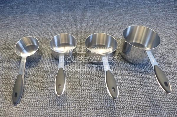 Baking gadgets micro suger coffee tea measuring spoons sets stainless steel 250ml measuring cups with silicone handle
