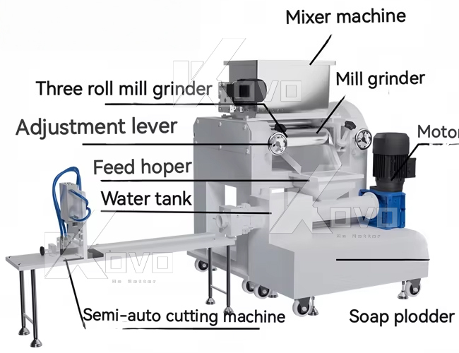 Semi Automatic Small Soap Machine with Three Roll Mill Functions for Laundry Soap Bath Soap Small Batch Production