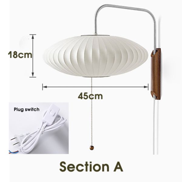 Japanese Silk Cloth Wall Light Fixture For Bedroom Modern Nelson Saucer Wall Sconce (WH-OR-194)v