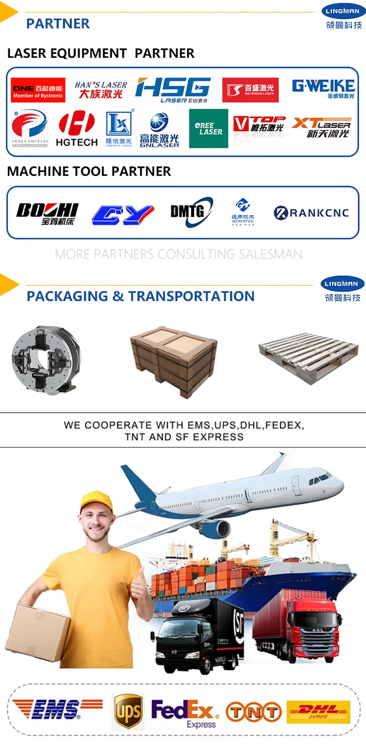 LINGMAN 125C Double-acting Laser Rotary Axis Chuck Feeding Rear Chuck