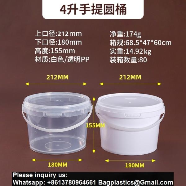 500ML/750ML/1000ML Plastic Cups Lids Wholesale Disposable Clear Plastic Drink Buckets Fruits Container Tubs For Drinks Foods