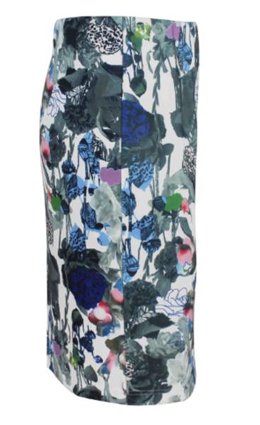 Colorful Printed Ladies Fashion Skirts Slim Fit Pencil Skirt With Invisible Zipper