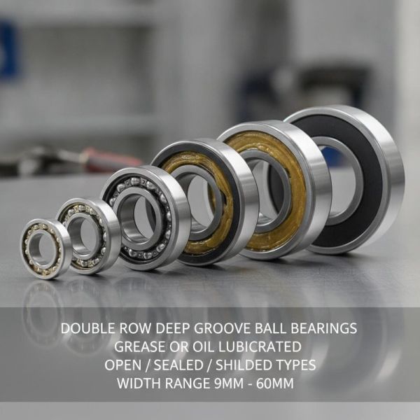 Grease Or Oil Lubricated Double Row Deep Groove Ball Bearings Offering Open