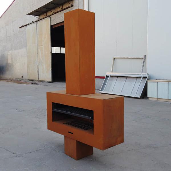Madeira de aço vermelha rústica de 1.3FT Corten 400mm que queima a chaminé exterior