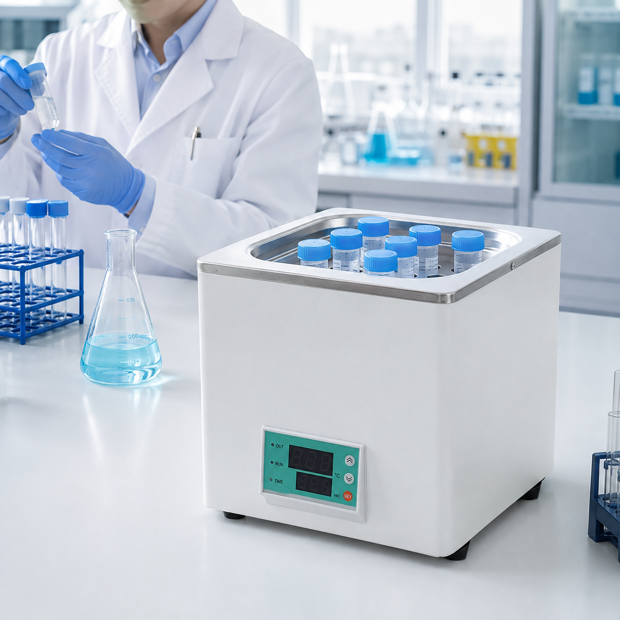 Cenlee Biology Chemistry Research Stable 0.5C Temperature 160x160x130mm Chamber 220V Digital Thermostatic Water Bath