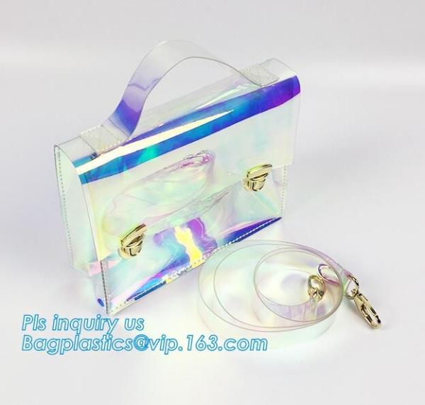 beach bag pvc handbag for women, Full Chevron Prints PVC Lady Shoulder Handbag With Interior Pocket, pvc, tpu, eva bags